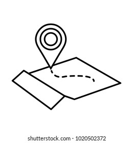 line geography global map with location symbol