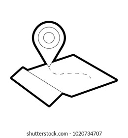 line geography global map with location symbol