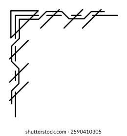 Canto geométrico da linha. Elemento linear decorativo moderno.