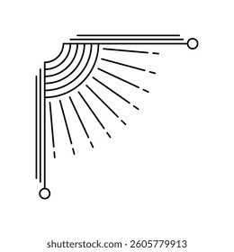 Line geometric corner. Modern decorative linear element.