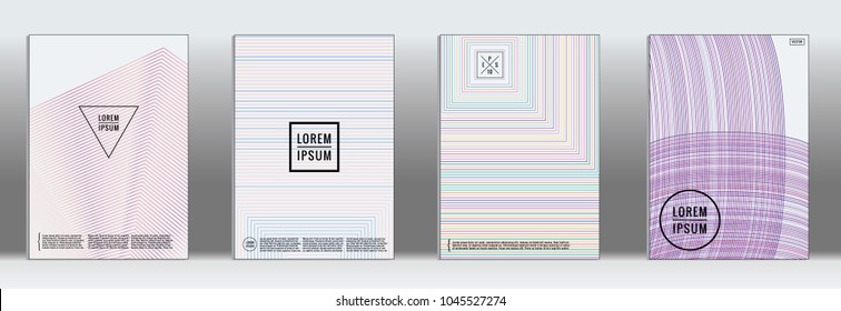 Line geometric cover.  Vector abstract line pattern for poster design.  Set of templates for business brochures.  2d prints for banner background.  Business graphic design backdrop.