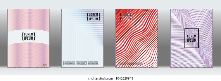 Line geometric cover.  Vector trendy line pattern for poster design.  Set of templates for business brochures.  2d prints for banner background.  Business identity design. 