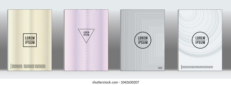 Line geometric cover.  Vector trendy line pattern for poster design.  Set of templates for business brochures.  2d prints for banner background.  Graphic design for annual album backdrop.