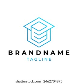 logo geométrico de letra E de línea