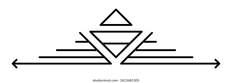 Line geometric element. Modern decorative linear divider.