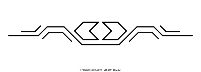 Line geometric element. Modern decorative linear divider.