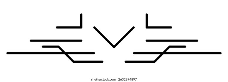 Line geometric element. Modern decorative linear divider.