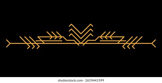 Line geometric element. Tribal ethnic decorative linear divider.
