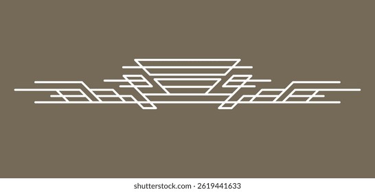 Line geometric element. Tribal ethnic decorative linear divider.