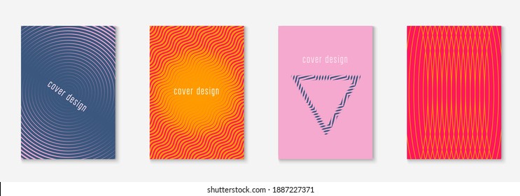 Line geometric elements. Multiply mobile screen, page, patent, book layout. Orange and pink. Line geometric elements on minimalist trendy cover template.
