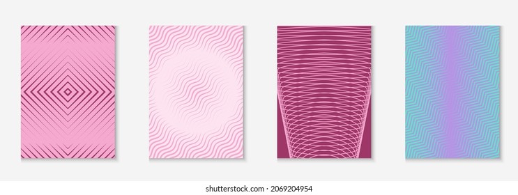 Elementos geométricos de línea. Morado y turquesa. Folleto lineal, cartel, pancarta, diseño de certificado. Elementos geométricos de línea en la plantilla de portada de moda minimalista.