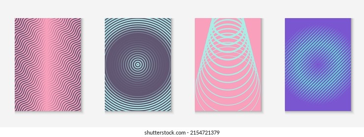 Line geometric elements. Purple and turquoise. Digital journal, book, flyer, page mockup. Line geometric elements on minimalist trendy cover template.