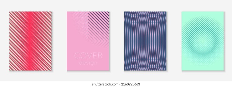 Line geometric elements. Red and green. Texture folder, page, mobile screen, patent mockup. Line geometric elements on minimalist trendy cover template.