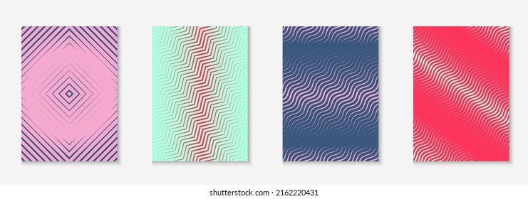 Line geometric elements. Red and green. Elegant mobile screen, web app, invitation, certificate concept. Line geometric elements on minimalist trendy cover template.