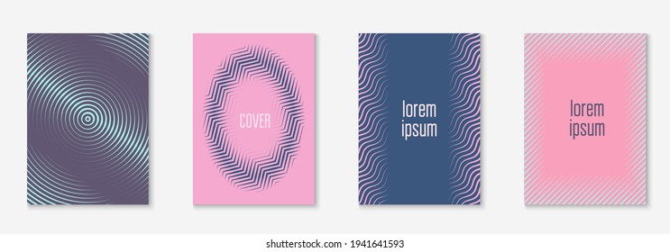Line geometric elements. Texture patent, presentation, placard, web app layout. Purple and pink. Line geometric elements on minimalist trendy cover template.