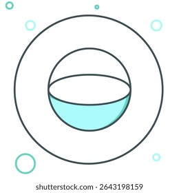 Line Geometric figure Sphere icon isolated on white background. Abstract shape. Geometric ornament. Colorful outline concept. Vector