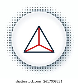 Line Geometric figure Tetrahedron icon isolated on white background. Abstract shape. Geometric ornament. Colorful outline concept. Vector
