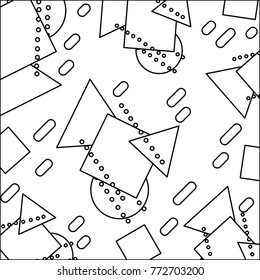 line geometric figures memphis style background