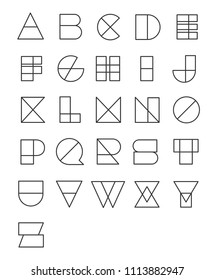 Line geometric font design. Abstract modern lettering. Vector alphabet set.