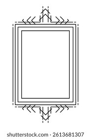 Line geometric frame. Modern decorative linear background.
