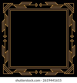 Line geometric frame. Tribal ethnic decorative linear background.