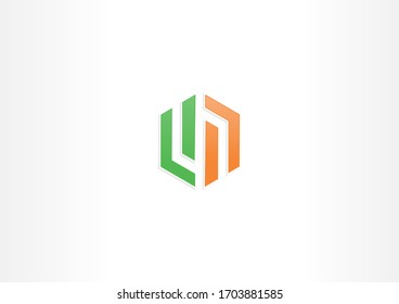 Line geometric hexagonal vector logo design template. Universal logo symbol