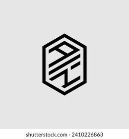 AN line geometric monogram with high quality professional design that will print well