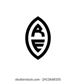 RE line geometric monogram with high quality professional design that will print well