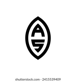 AS line geometric monogram with high quality professional design that will print well