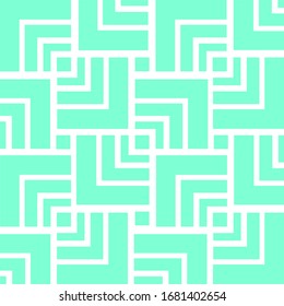 Line geometric pattern background design in mint color, vector
