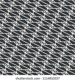 Line geometric seamless abstract pattern monochrome or two colors vector