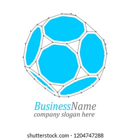 Line geometric shape. Minimal abstract emblem template for branding