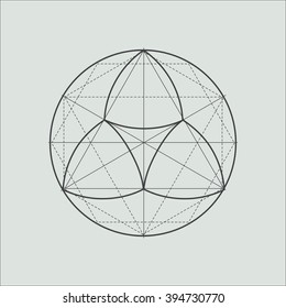 Line geometric shape. Minimal abstract symbol. Sacred geometry. Stock vector.