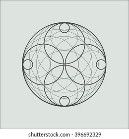 Line geometric shape. Minimal abstract symbol. Sacred geometry. Stock vector.