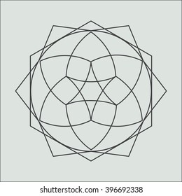 Line geometric shape. Minimal abstract symbol. Sacred geometry. Stock vector.
