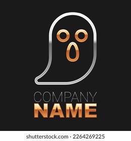 Line Ghost icon isolated on black background. Happy Halloween party. Colorful outline concept. Vector