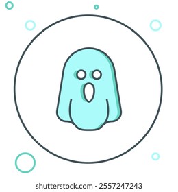 Line Ghost icon isolated on white background. Happy Halloween party. Colorful outline concept. Vector