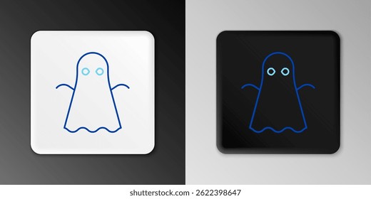 Icono de fantasma de línea aislado sobre fondo gris. Feliz Halloween. Concepto de contorno colorido. Vector