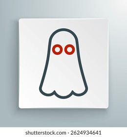 Line Ghost icon isolated on white background. Happy Halloween party. Colorful outline concept. Vector