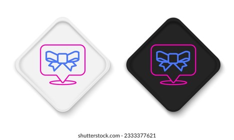 Line Gift bow icon isolated on white background. Colorful outline concept. Vector