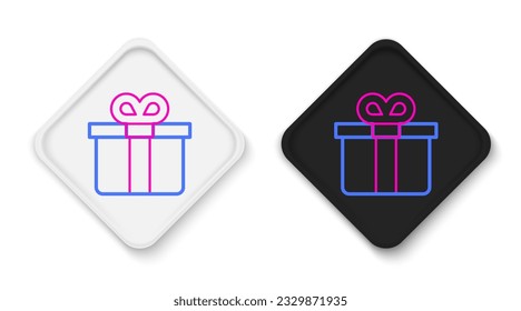 Line Gift box icon isolated on white background. Colorful outline concept. Vector