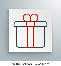 Line Gift box icon isolated on white background. Merry Christmas and Happy New Year. Colorful outline concept. Vector