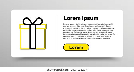 Line Gift box icon isolated on white background. Colorful outline concept. Vector