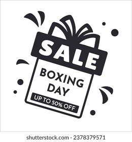 Line Gift icon. Boxing day sale. Outline sign of present box.  Vector illustration for Christmas, New Year, discount