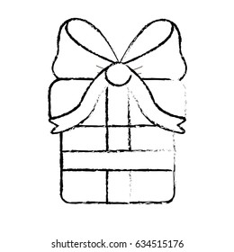line gift present with ribbon decoration to celebrate party