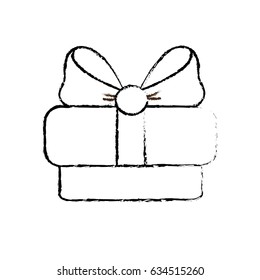 line gift present with ribbon decoration to celebrate party