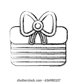 line gift present with ribbon decoration to celebrate party