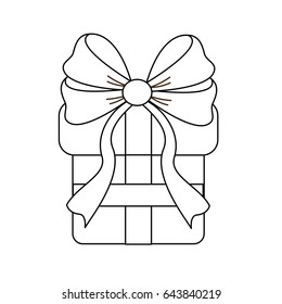 line gift present with ribbon decoration to celebrate party