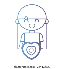 line girl with t-shirt and hairstyle design
