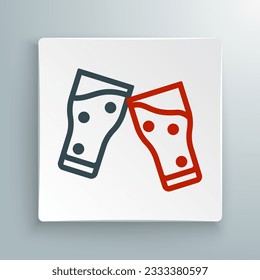 Line Glass of beer icon isolated on white background. Colorful outline concept. Vector